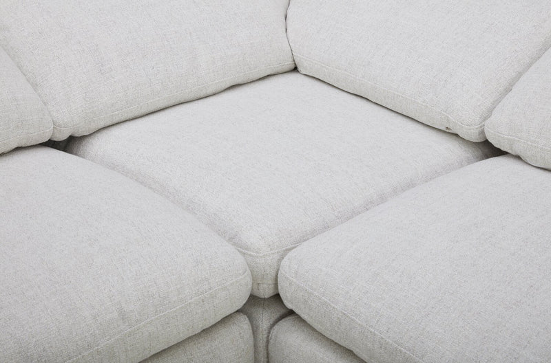 Sofa sectionnel à inclinaison électrique modulaire Sky 6 pièces en tissu avec console et coussins en duvet et plumes - blé Nathan