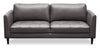 Sofa Erin de 80,3 po en tissu d’apparence cuir avec coussins de siège capitonnés - gris