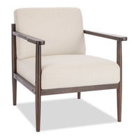  Fauteuil d’appoint Maci de 28,9 po d’apparence lin avec pattes en bois - taupe