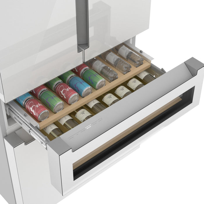 Réfrigérateur intelligent Bosch série 800 de 36 po et de 20,5 pi3 de profondeur comptoir à portes françaises - B36CL81ENW 