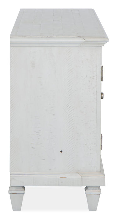 Meuble pour téléviseur rustique Baron de 72 po en pin avec rangement et système de gestion des câbles pour téléviseurs jusqu’à 80 po - albâtre