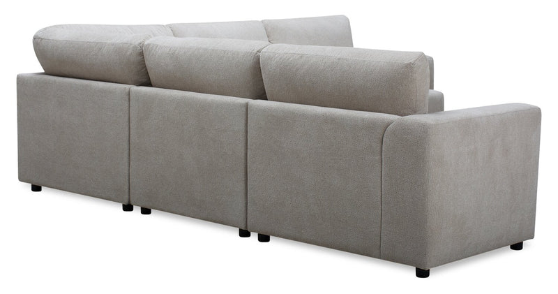 Sofa sectionnel modulaire Voyage 5 pièces en tissu avec coussins de dossier amovibles - beige 