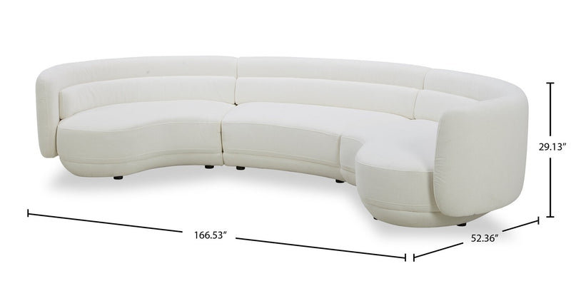 Sofa sectionnel Davvero 3 pièces - ivoire