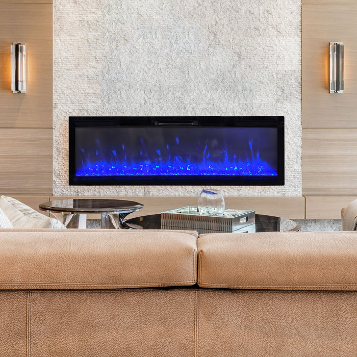 Foyer électrique moderne Mirage de 60 po - noir