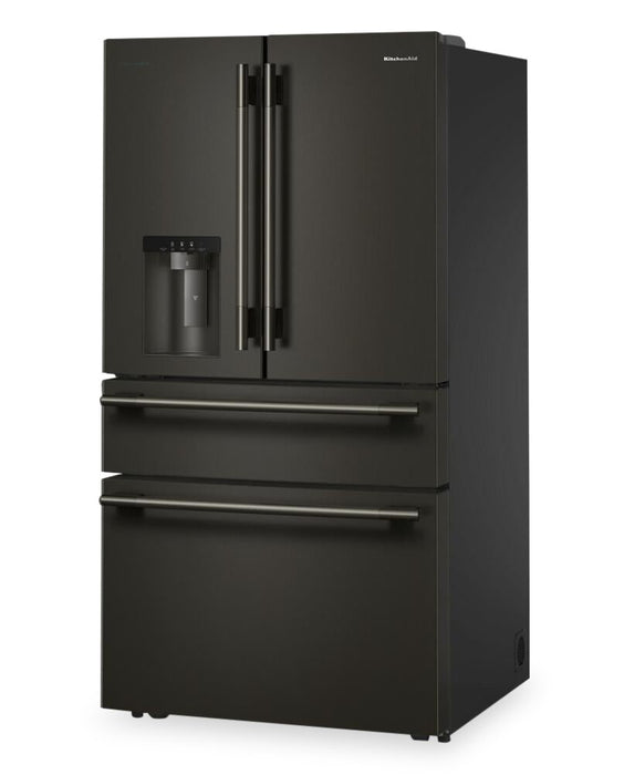 Réfrigérateur KitchenAid de 29 pi3 à portes françaises - minerai noir - KRMF436SBE