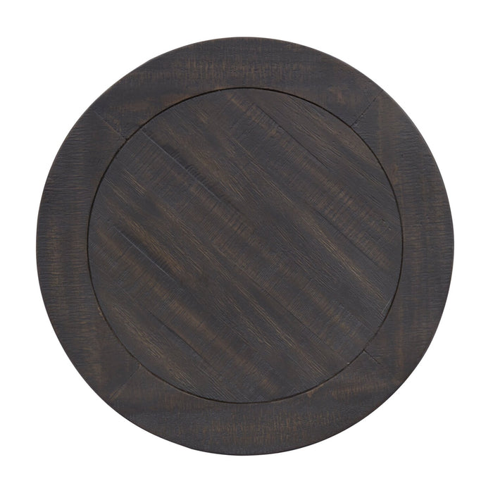 Table de bout ronde traditionnelle Hanson de 18 po en pin - graphite
