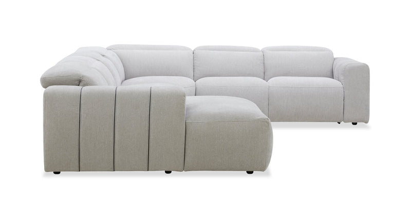 Sofa sectionnel de gauche à inclinaison électrique Presidio 6 pièces - poudre