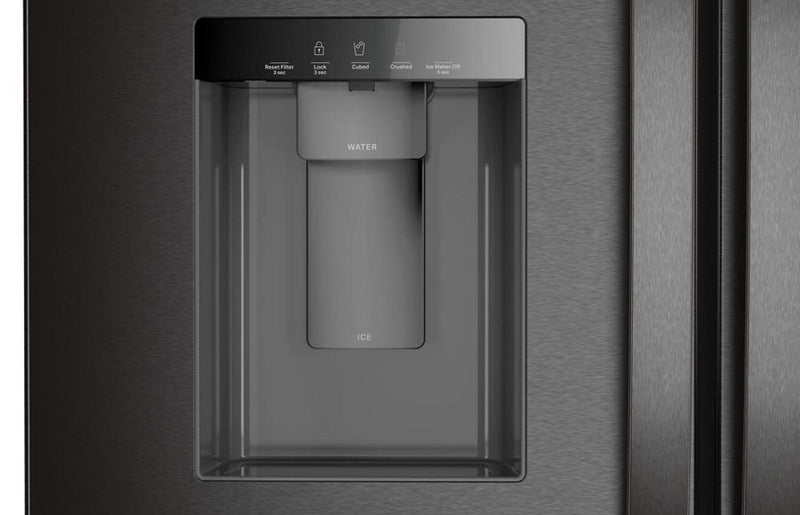 Réfrigérateur Whirlpool de 36 po et de 30 pi3 à portes françaises avec eau et glaçons - acier inoxydable noir - WRFF3536SV