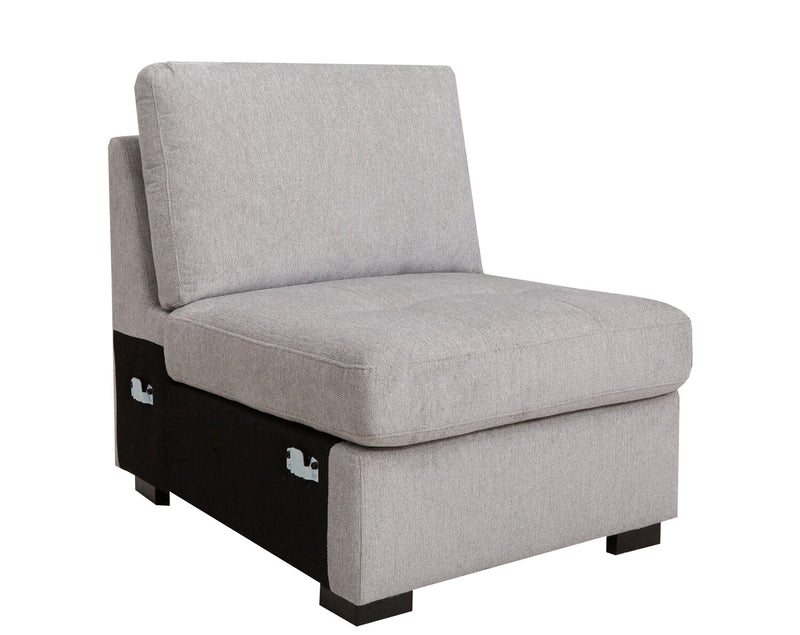 Sofa sectionnel Vault 5 pièces avec causeuse-lit et fauteuils de rangement - gris