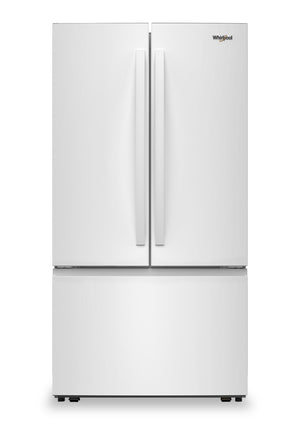 Réfrigérateur Whirlpool de 36 po et de 31 pi3 à portes françaises avec machine à glaçons - blanc- WRFF3136SW