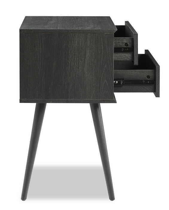 Table de nuit Mori de 18 po (l) x 25,75 po (H) à 2 tiroirs - noire