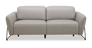 Sofa à inclinaison électrique Riviera en cuir véritable de qualité supérieure - gris clair