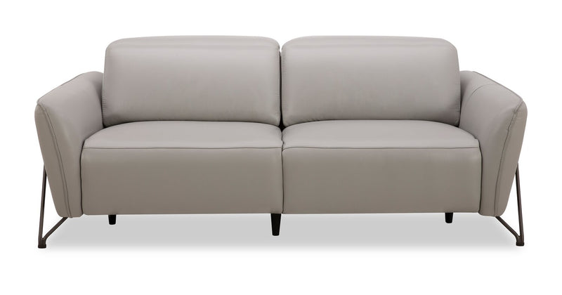 Sofa à inclinaison électrique Riviera en cuir véritable de qualité supérieure - gris clair