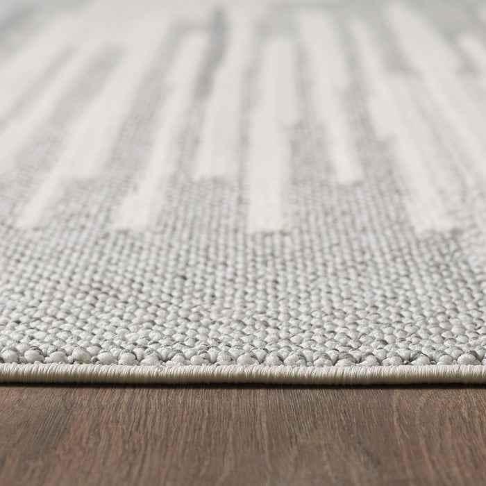 Carpette Rhodes grise à motif à carreaux - 6 pi 7 po x 9 pi 6 po