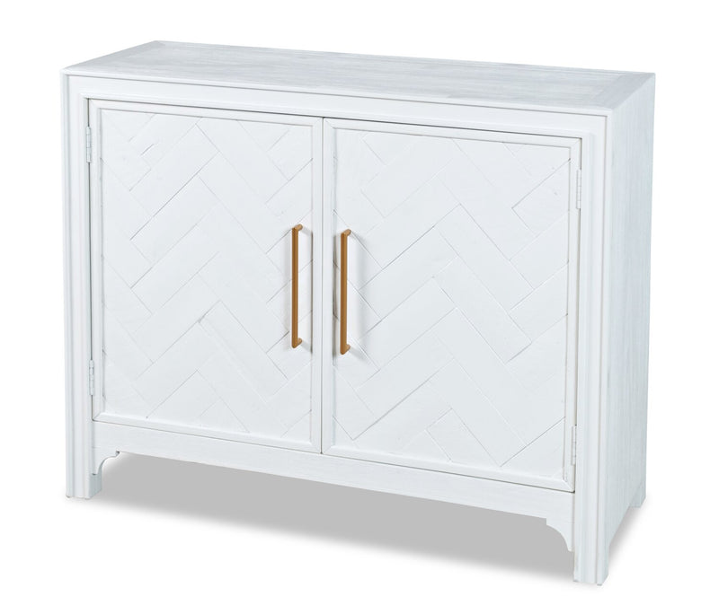 Armoire décorative Keena de 40 po en bois massif - blanche