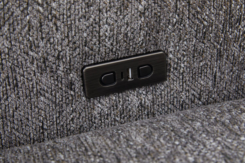 Sofa sectionnel de droite Prestige de Shaquille O’Neal Home 7 pièces avec inclinaison et coulissement électrique - gris