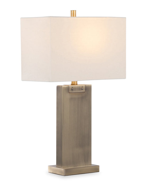 Lampe de table Nolan de 26 po en métal laiton antique 