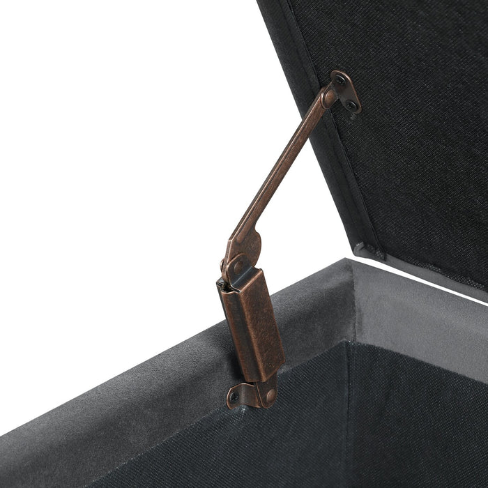 Pouf de rangement Vivienne de 47,25 po en tissu - gris