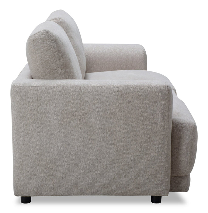 Sofa sectionnel modulaire en forme de U Voyage 3 pièces en tissu avec console et coussins de dossier amovibles - taupe