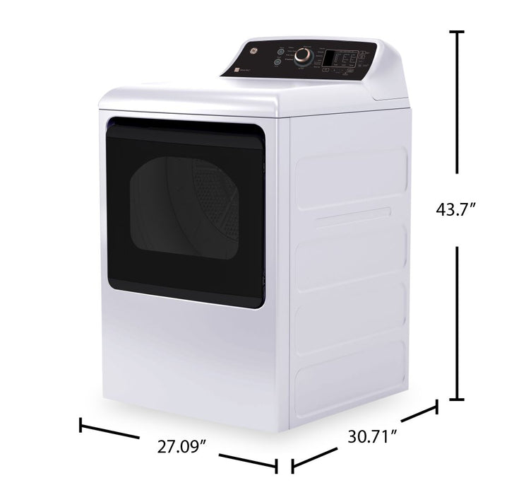 Sécheuse électrique GE de 7,4 pi³ - blanche et or rose - GTD69EBPYWR