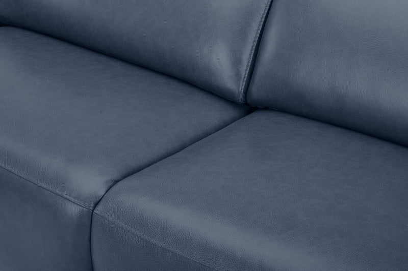 Sofa à inclinaison électrique Riviera en cuir véritable de qualité supérieure - bleu