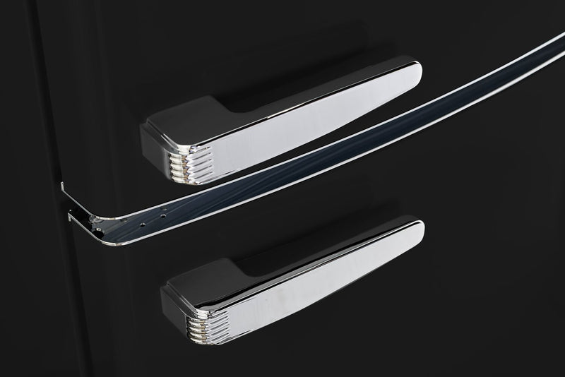 Réfrigérateur Classic Rétro par Unique de 24 po et de 12 pi3 à congélateur inférieur - noir mat - UGP-340L MB AC