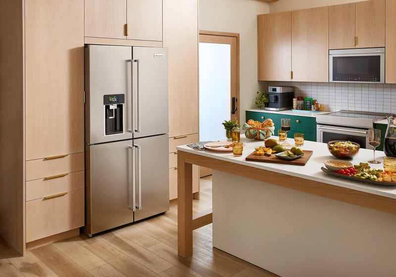 Réfrigérateur à 4 portes KitchenAid de 36 po et de 19,4 pi3 de profondeur comptoir - acier inoxydable - KRQC736RPS