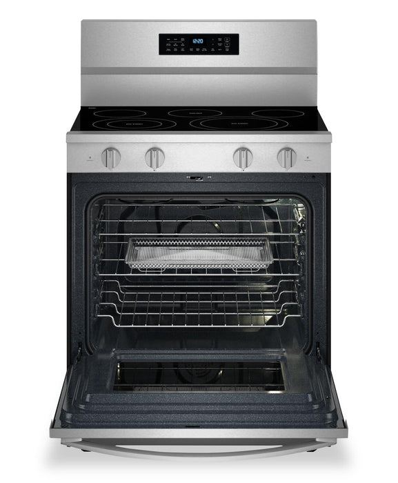 Cuisinière électrique Whirlpool de 5,3 pi3 et de 30 po avec friture à air sans préchauffage - acier inoxydable résistant aux traces de doigts - YWFES7030SZ