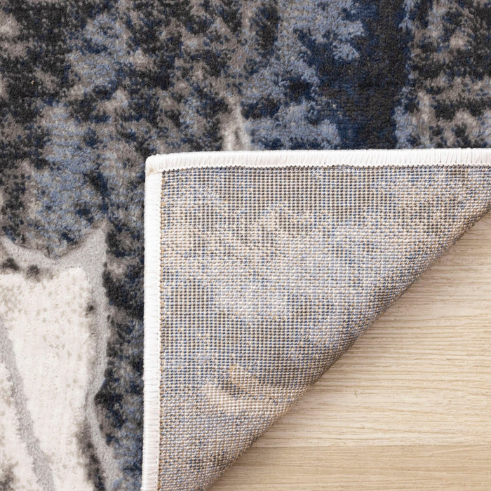 Carpette Linnie gris et bleu - 7 pi 10 po x 10 pi 6 po