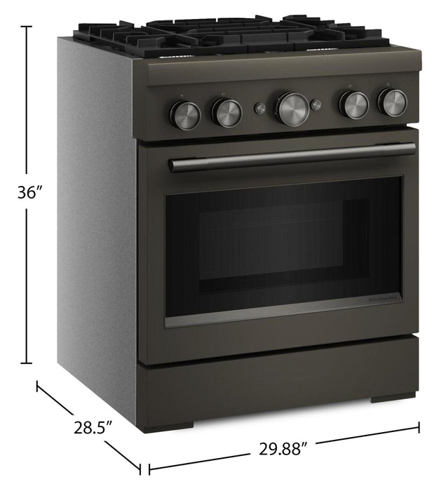 Cuisinière hybride KitchenAid de 4,1 pi3 avec mode de friture à air sans préchauffage - minerai noir - KFDS930SBE