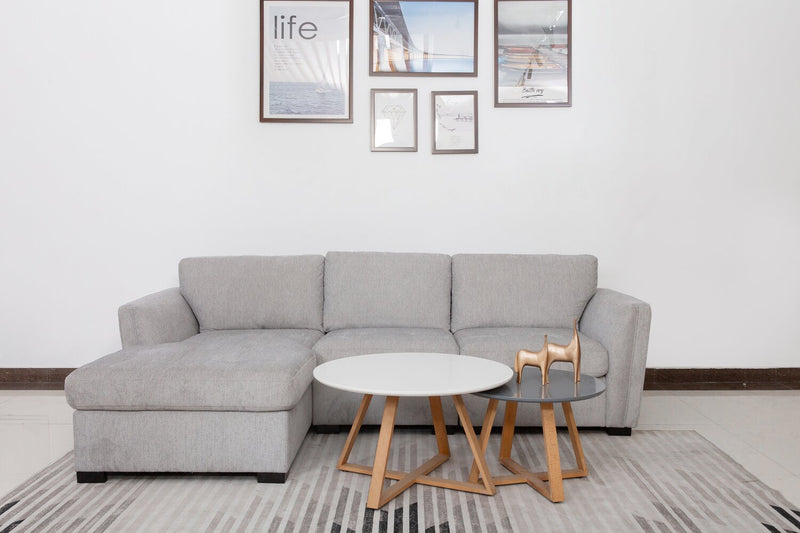 Sofa sectionnel de gauche Vault 3 pièces avec fauteuil long de rangement et 2 fauteuils de rangement - gris