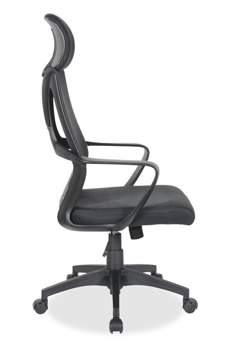 Chaise de bureau réglable Bennet de 24.4 po en mailles - noire
