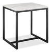 Table de bout moderne Webber de 20 po en marbre - blanche