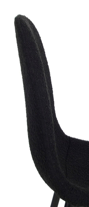 Chaise de salle à manger Joss en tissu de polyester et en métal - noire