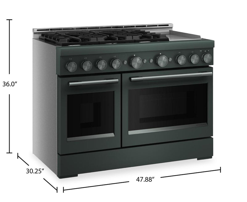 Cuisinière à gaz KitchenAid de 6,3 pi³ de style commercial à 6 brûleurs - genièvre - KFGD948SJP