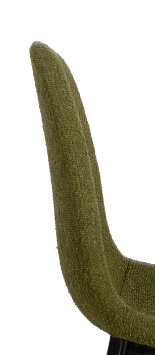 Chaise de salle à manger Joss en tissu de polyester et en métal - verte