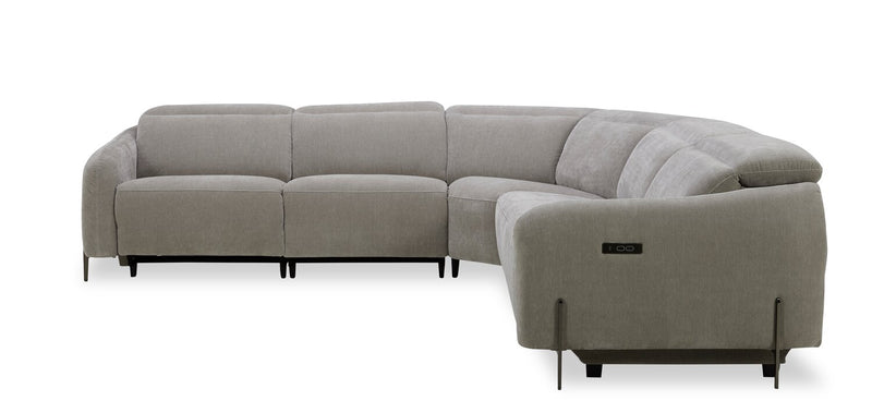 Sofa sectionnel à inclinaison électrique Caprice 5 pièces avec appuie-têtes électriques - truffe
