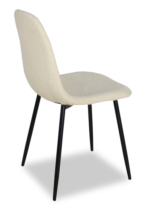 Chaise de salle à manger Joss en tissu de polyester et en métal - blanche