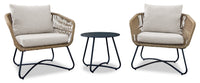 Ensemble de conversation Sicily 3 pièces pour la terrasse à l’extérieur avec 2 fauteuils et table