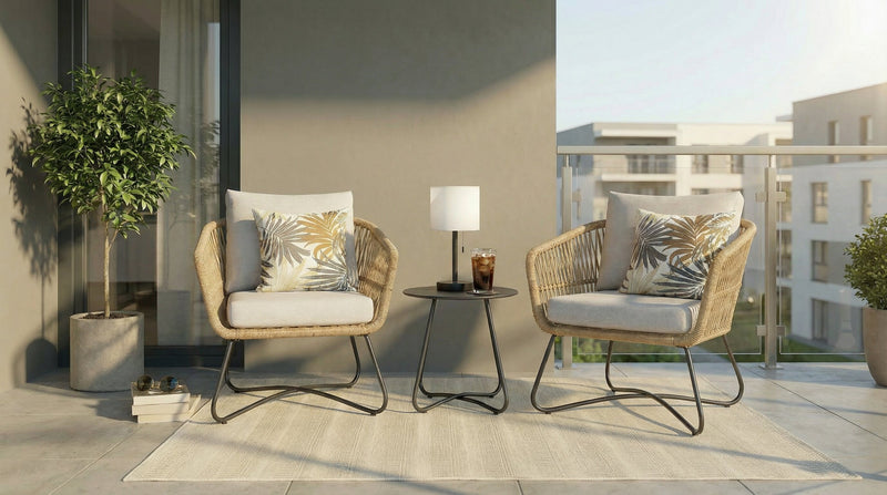 Ensemble de conversation Sicily 3 pièces pour la terrasse à l’extérieur avec 2 fauteuils et table