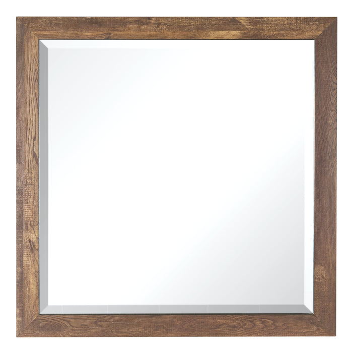 Miroir de commode de chambre à coucher Silas - brun rustique