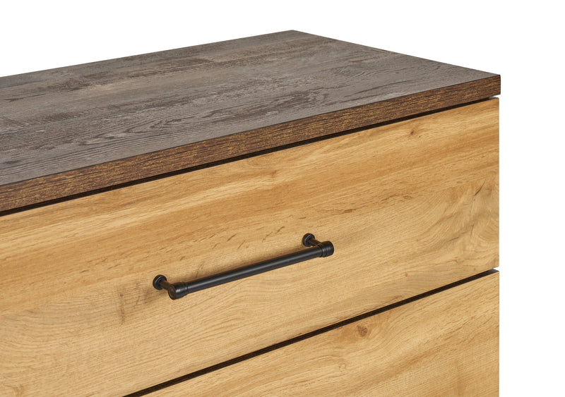 Table de nuit Silas de 26 po (L) x 23,9 po (H) à 2 tiroirs - brun rustique