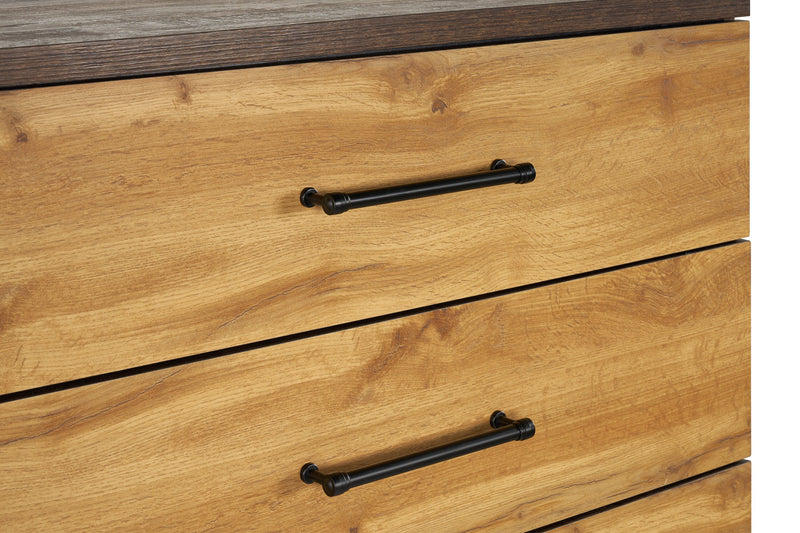 Commode verticale de chambre à coucher Silas de 33 po (L) x 47,5 po (H) à 5 tiroirs - brun rustique