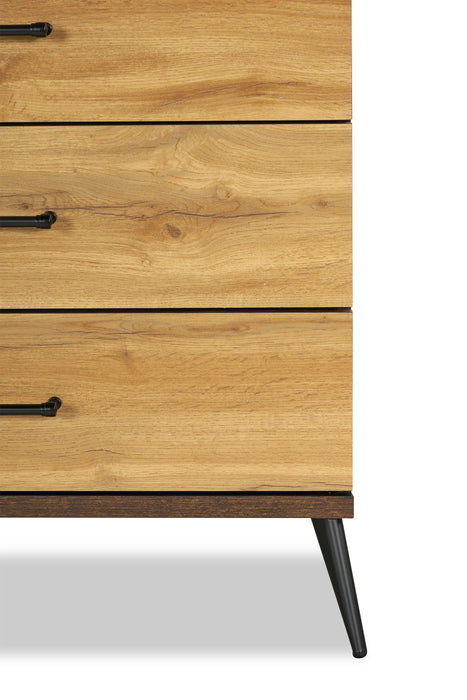 Commode verticale de chambre à coucher Silas de 33 po (L) x 47,5 po (H) à 5 tiroirs - brun rustique