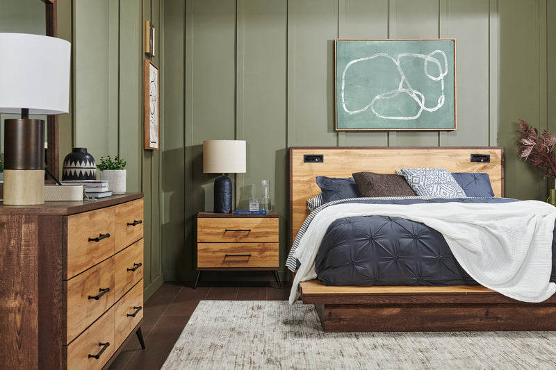 Commode de chambre à coucher Silas de 64 po (L) x 33,4 po (H) à 6 tiroirs - brun rustique