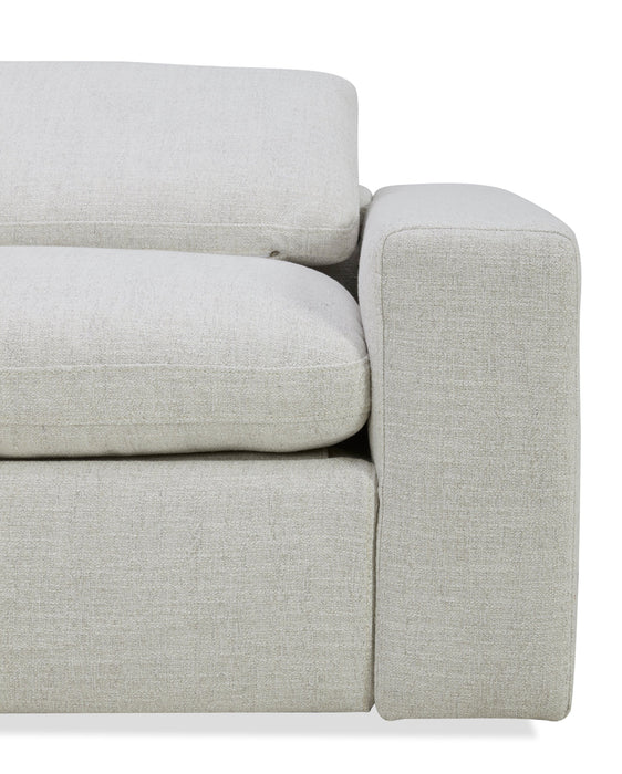 Sofa sectionnel modulaire à inclinaison électrique Sky 6 pièces en tissu avec fauteuil sans accoudoirs inclinable - blé Nathan