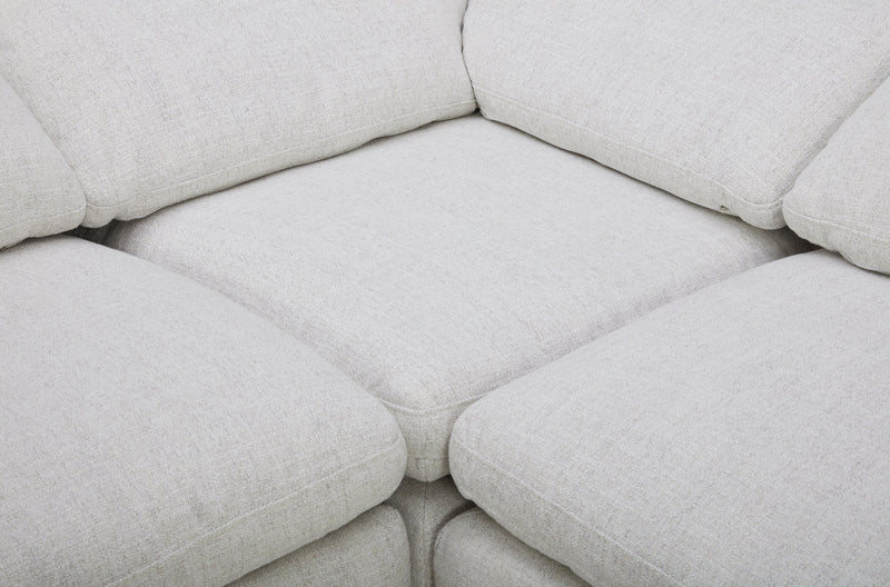 Sofa sectionnel modulaire à inclinaison électrique Sky 6 pièces en tissu avec fauteuil sans accoudoirs inclinable - blé Nathan