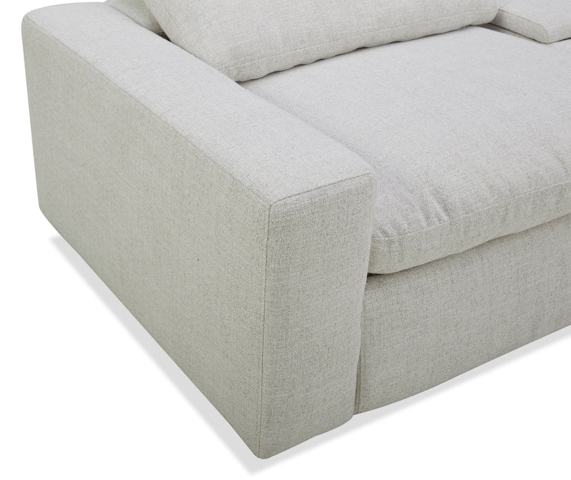 Sofa sectionnel modulaire à inclinaison électrique Sky 6 pièces en tissu avec fauteuil sans accoudoirs inclinable - blé Nathan