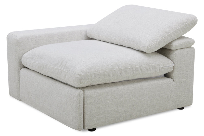 Sofa sectionnel modulaire à inclinaison électrique Sky 6 pièces en tissu avec fauteuil sans accoudoirs inclinable - blé Nathan