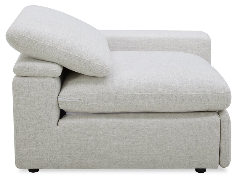 Sofa sectionnel modulaire à inclinaison électrique Sky 6 pièces en tissu avec fauteuil sans accoudoirs inclinable - blé Nathan